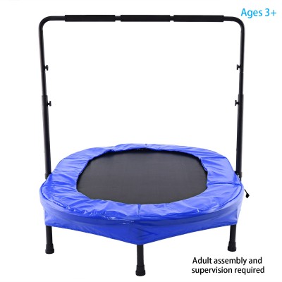 Hascon Parent-Child Trampoline Twin Trampoline with Safety Pad Adjustable Handlebar HITC   